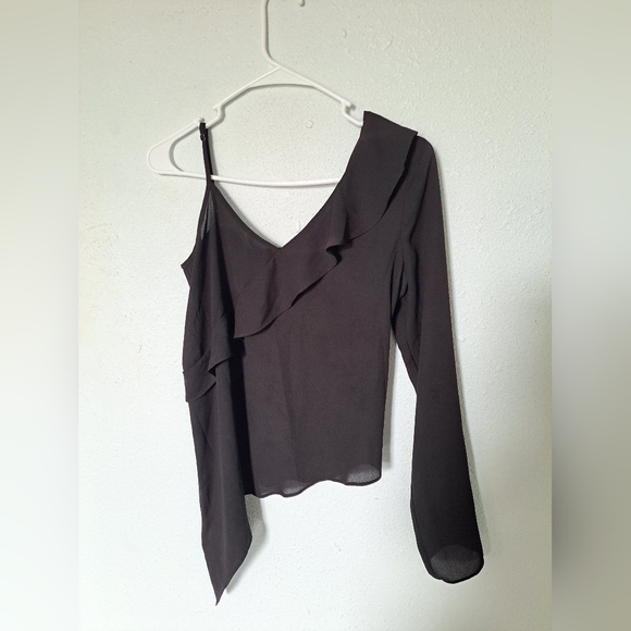 BCBGeneration Asymmetrical Black Blouse - Picture 3 of 6